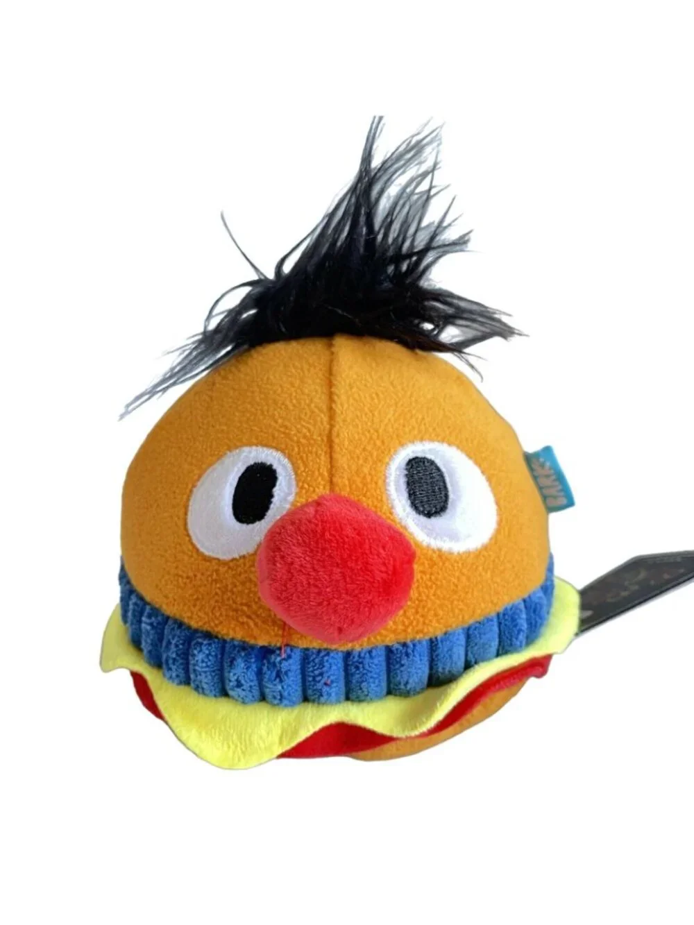 Bark Ernie Burger Dog Chew Toy Sesame Street Collab Plush Squeaker NWOT Gift